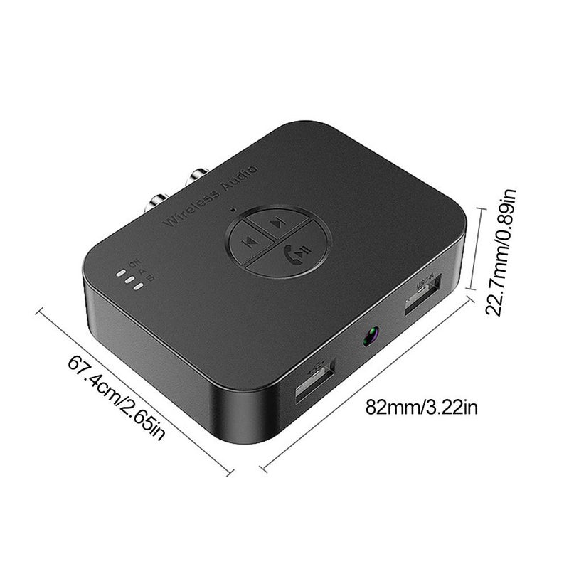 M2R Wireless Audio Receiver, Bluetooth 6.0 Transmitter & Receiver 2-in-1, Dual Link to 2 Phones, USB/U Disk/AUX/RCA Playback, Support Lossless Audio, IR Remote, for Home/Car Stereo Amplifier - Image 2